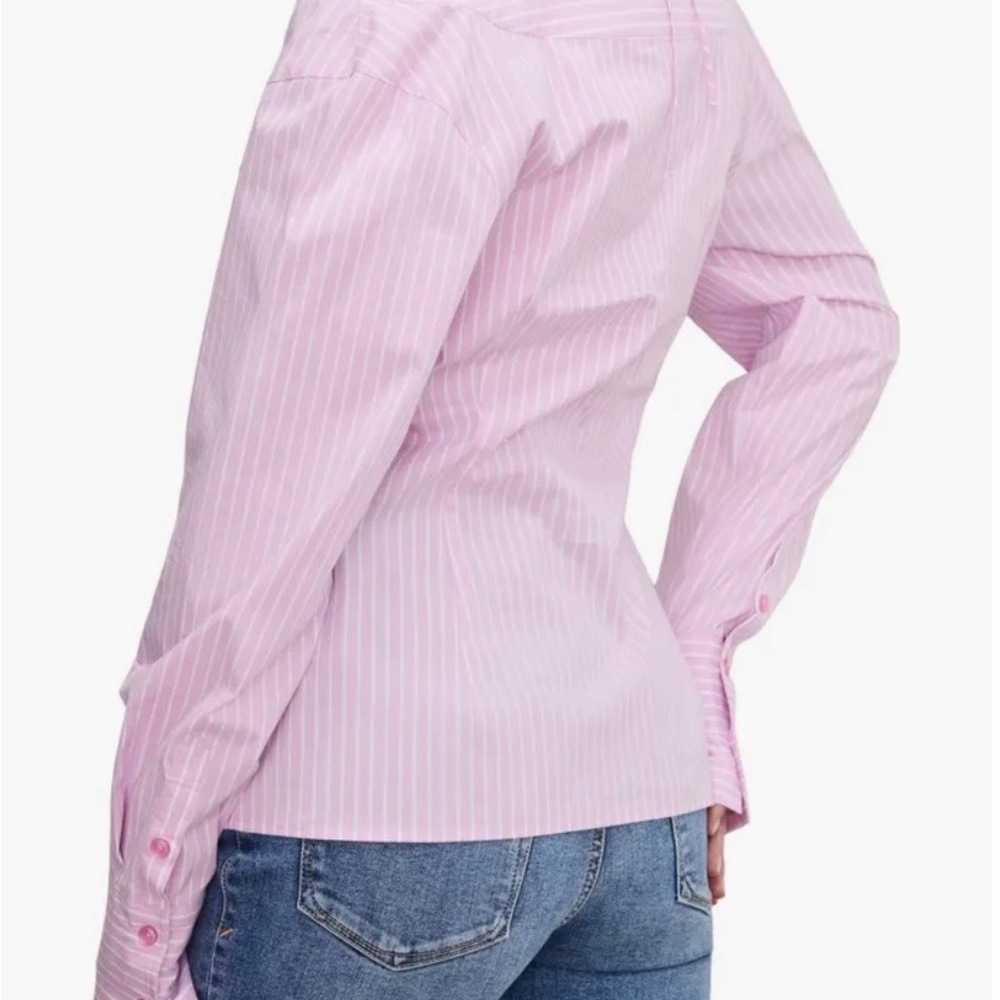 Good American Striped Off-Shoulder Twist Top - Picture 2 of 9